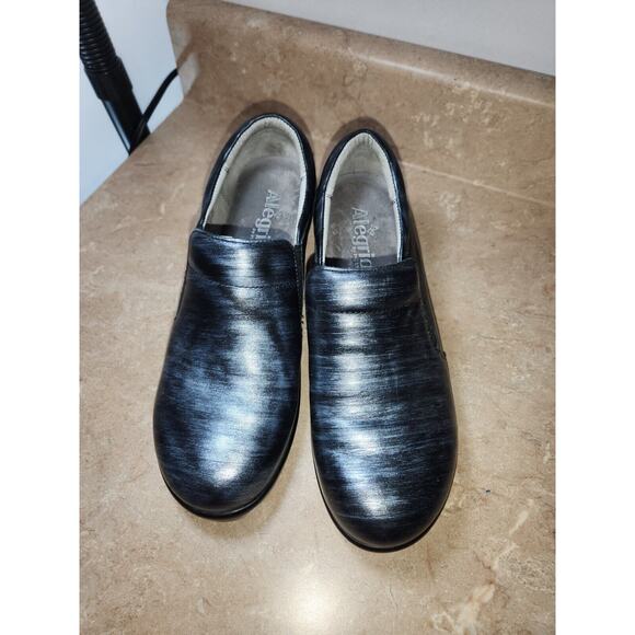 ALEGRIA Sz EU 38 7.5 Metallic Leather Clog Comfort Shoes Nursing Professional - Picture 2 of 6